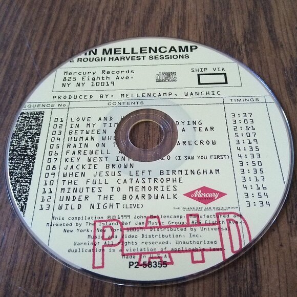 John Mellencamp-Rough Harvest Sessions CD Only(1999 Mercury Records) - Picture 1 of 2